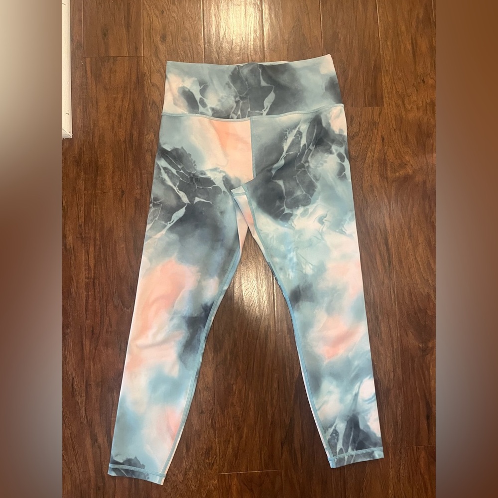 VGUC Athleta Elation 7/8 Leggings - Marine Minimalistic Grey - Sz Medium